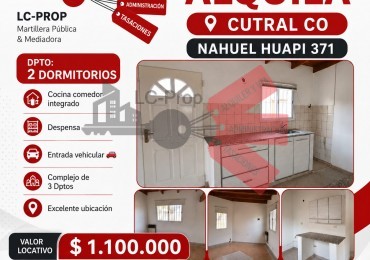 Lc Prop Alquila- Departamento de 2 dormitorios- Cutral Co